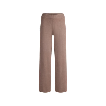 CASHMERE WIDE LEG PANT | UMBER