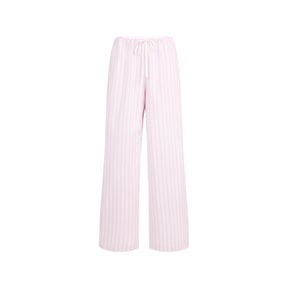 COTTON POPLIN STRAIGHT LEG PANT | PALE PINK PENCIL STRIPE