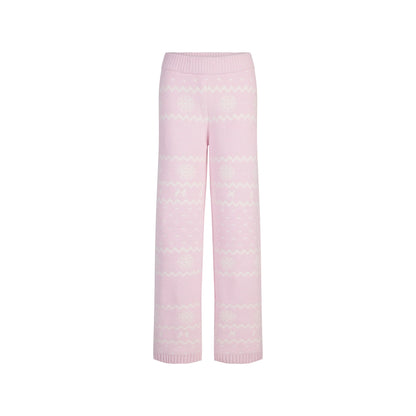 COZY LIGHT PANT | BABY PINK HEART FAIR ISLE