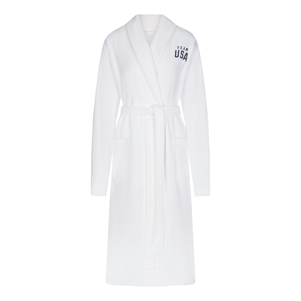 SKIMS FOR TEAM USA TERRY PARALYMPIC UNISEX ROBE | WHITE