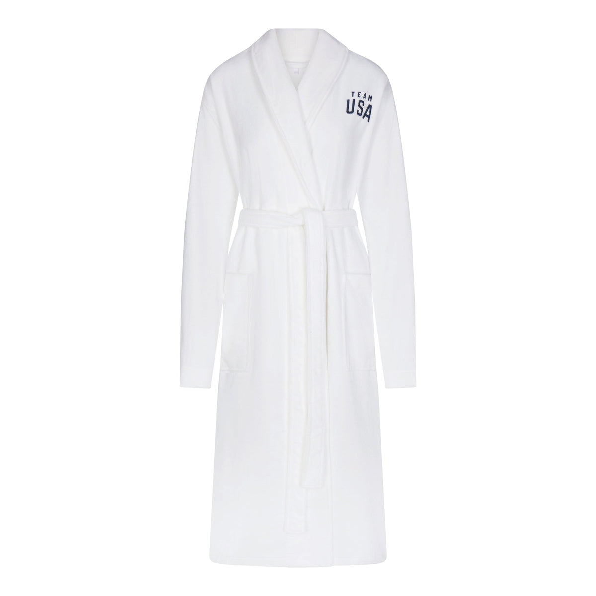 SKIMS FOR TEAM USA TERRY PARALYMPIC UNISEX ROBE | WHITE