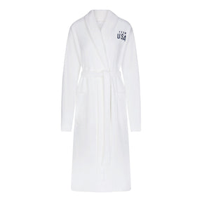 SKIMS FOR TEAM USA TERRY PARALYMPIC UNISEX ROBE | WHITE