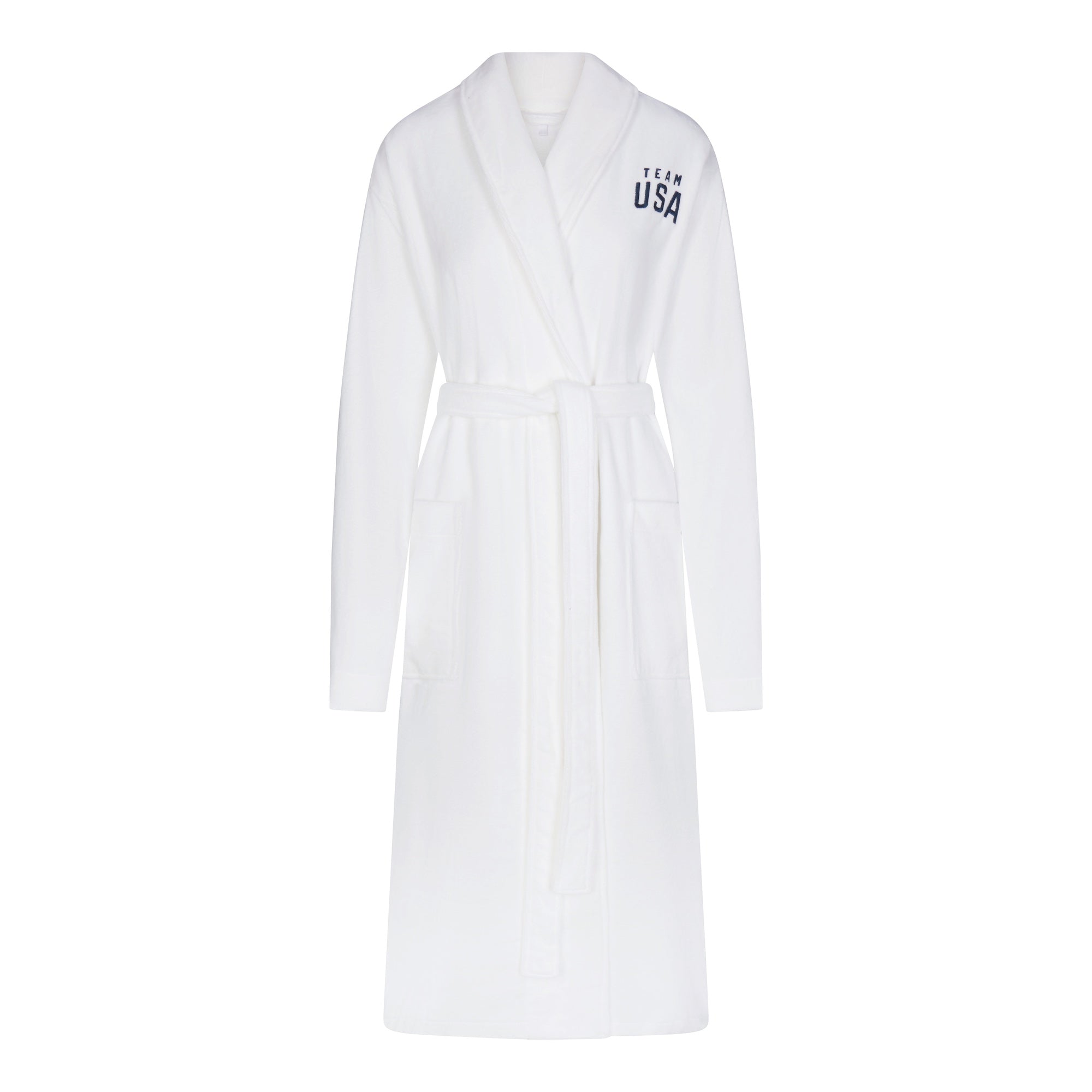 SKIMS FOR TEAM USA TERRY OLYMPIC UNISEX ROBE | WHITE