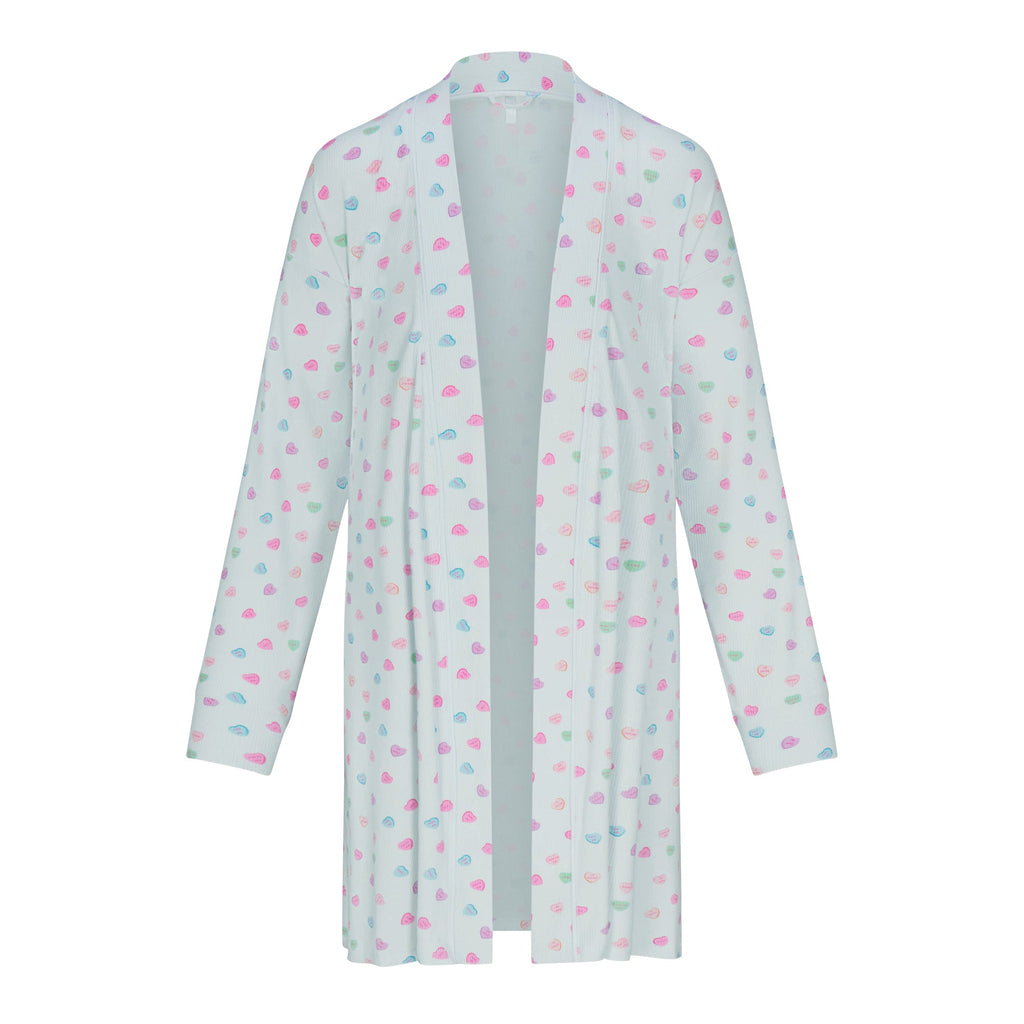 SOFT LOUNGE ROBE | CLOUD CANDY HEART PRINT