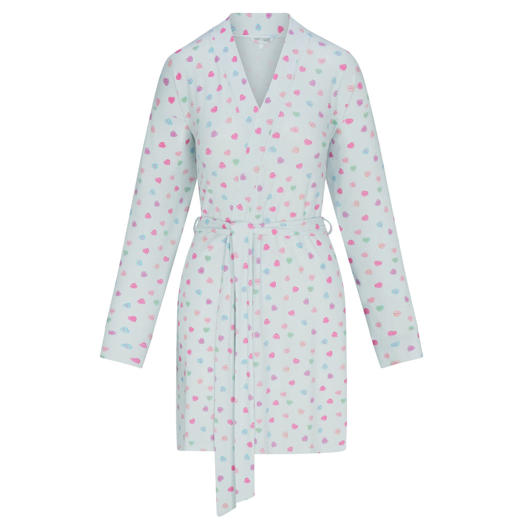 SOFT LOUNGE ROBE | CLOUD CANDY HEART PRINT