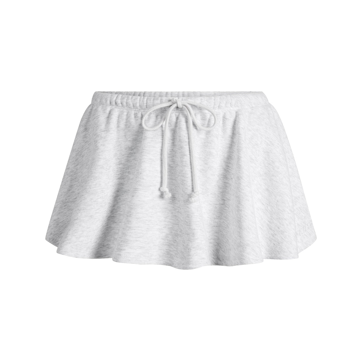 COTTON FLEECE MICRO SKIRT | LIGHT HEATHER GREY
