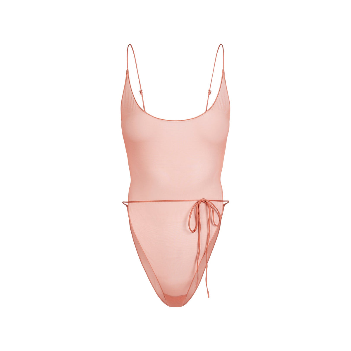 ULTRA FINE MESH BRIEF BODYSUIT | TERRACOTTA