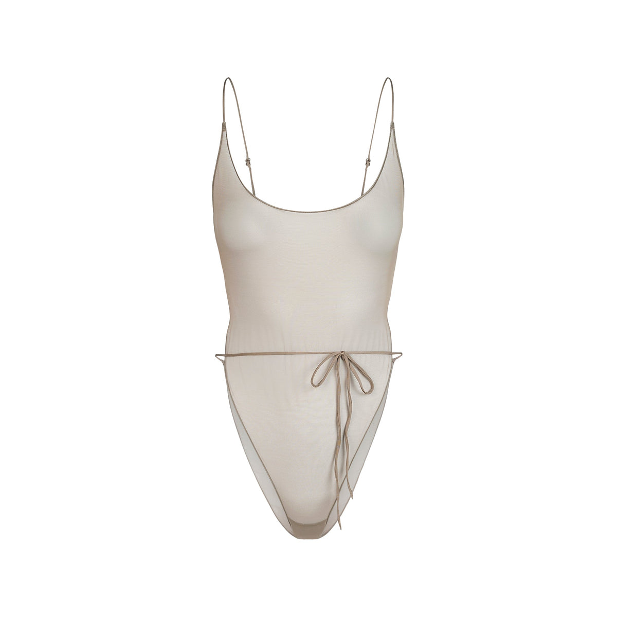 ULTRA FINE MESH BRIEF BODYSUIT | TRUFFLE