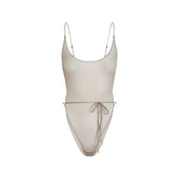 ULTRA FINE MESH BRIEF BODYSUIT | TRUFFLE