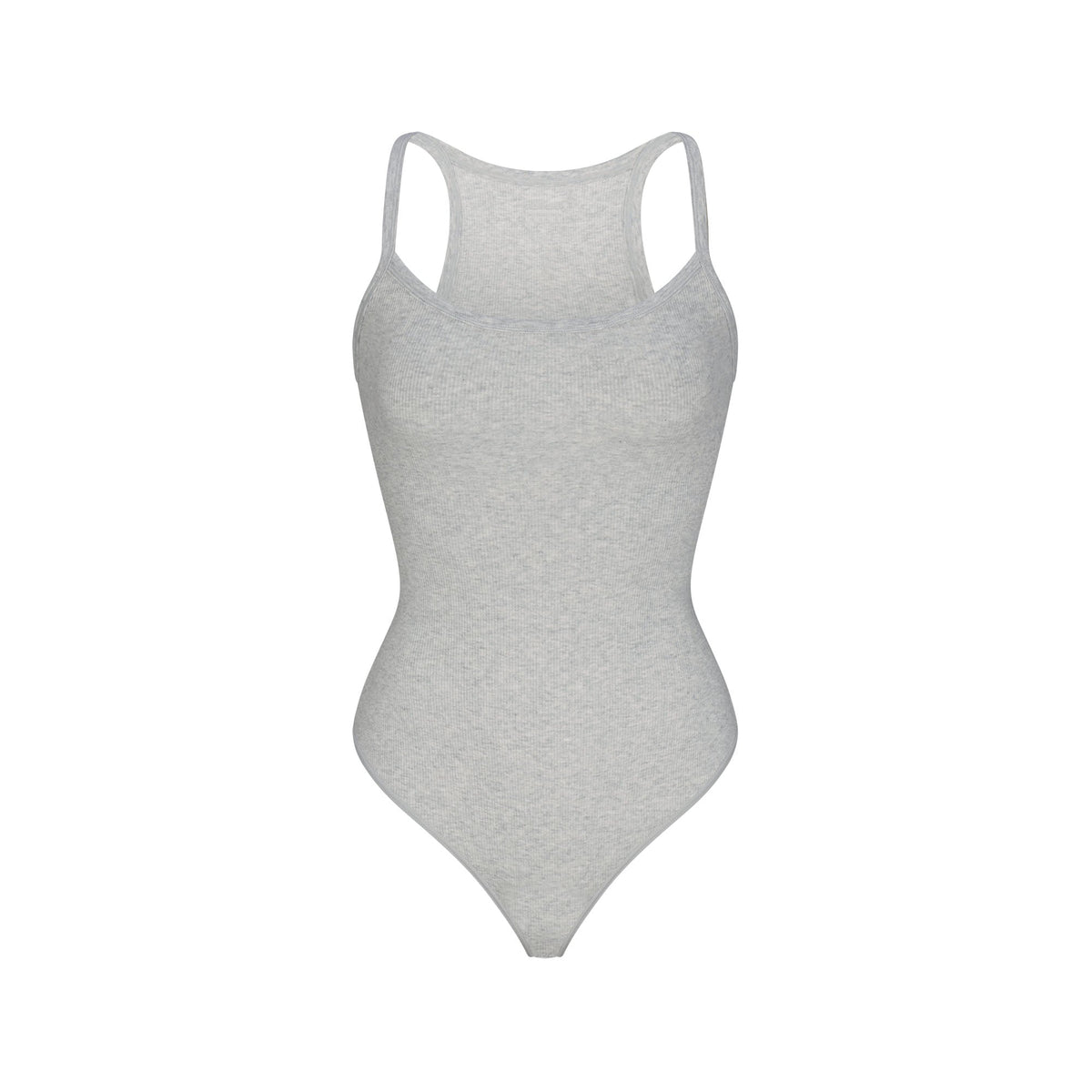 COTTON RIB CAMI BODYSUIT | LIGHT HEATHER GREY