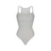 COTTON RIB CAMI BODYSUIT | LIGHT HEATHER GREY