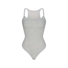 COTTON RIB CAMI BODYSUIT | LIGHT HEATHER GREY