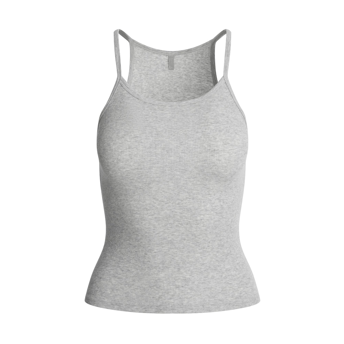 COTTON RIB LONG CAMI | LIGHT HEATHER GREY