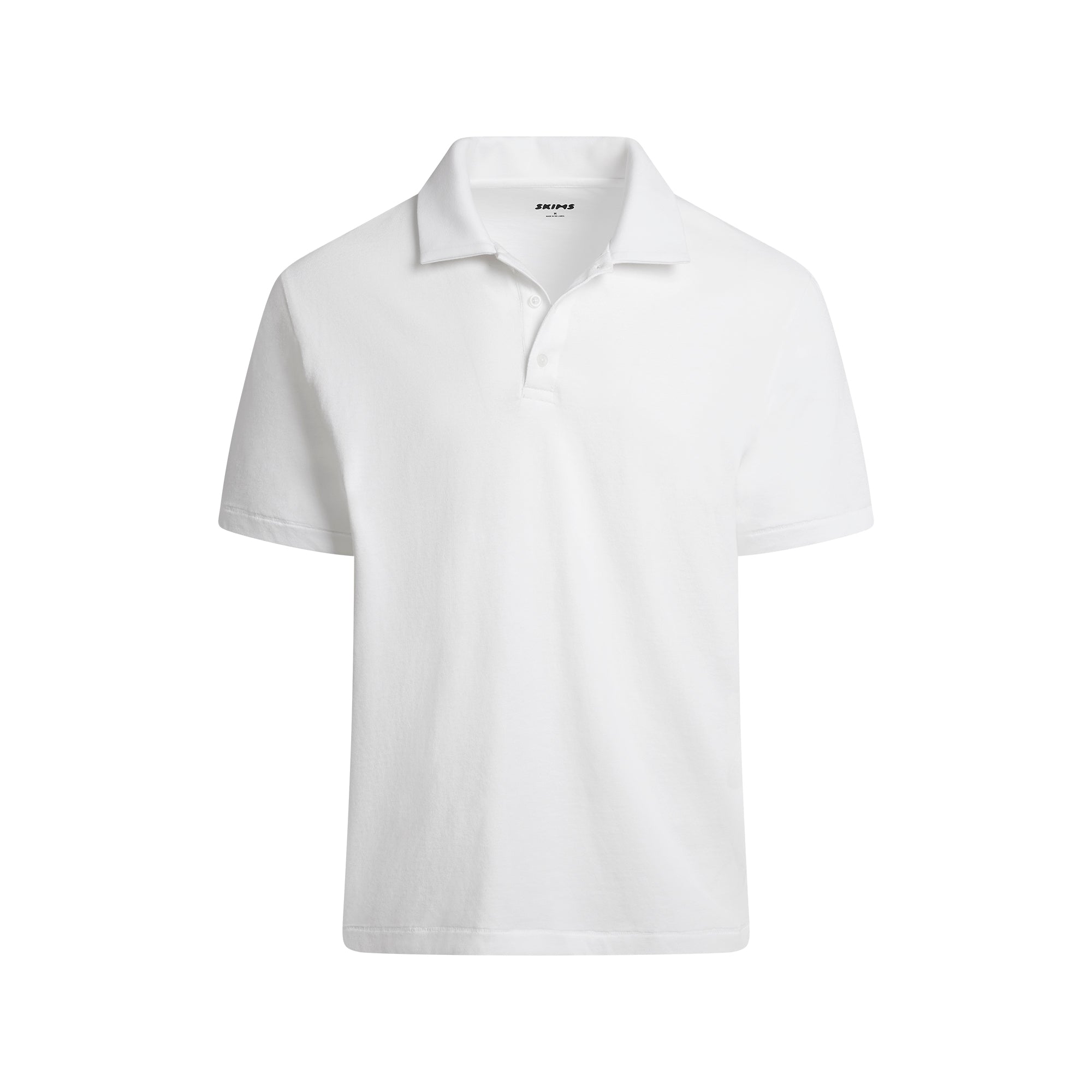 SKIMS COTTON MENS RELAXED POLO | CHALK