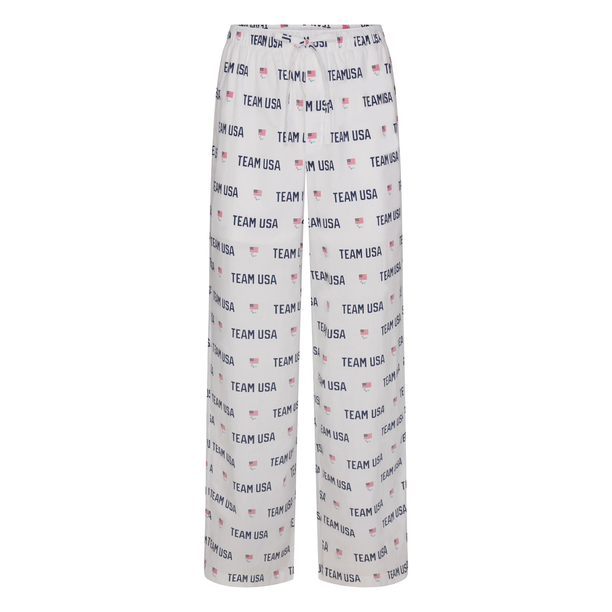 SKIMS FOR TEAM USA COTTON POPLIN SLEEP PARALYMPIC LONG SET | WHITE