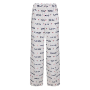 SKIMS FOR TEAM USA COTTON POPLIN SLEEP PARALYMPIC LONG SET | WHITE
