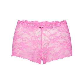 STRETCH LACE TRIANGLE CAMI AND SHORT SET | SUGAR PINK
