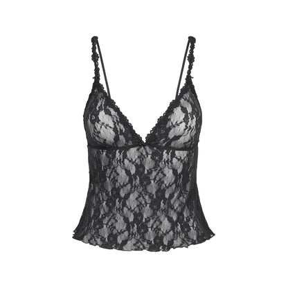 Stretch Lace Triangle Cami and Short Set