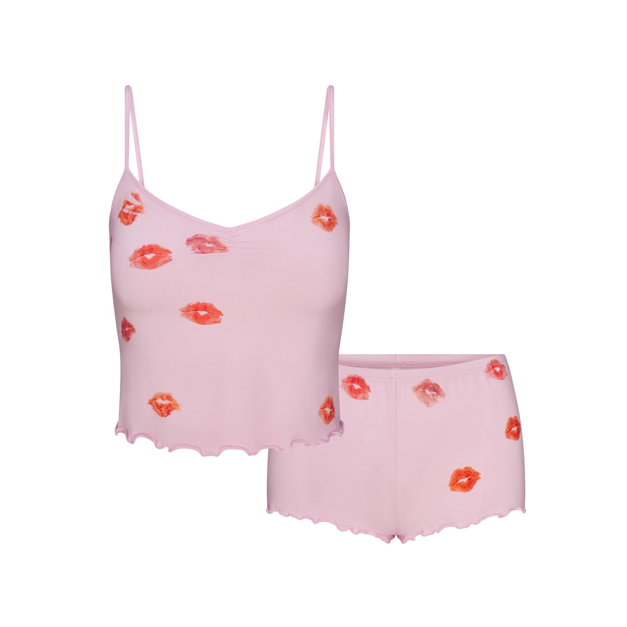 SKIMS SLEEP CAMI SET | CHERRY BLOSSOM LIPSTICK