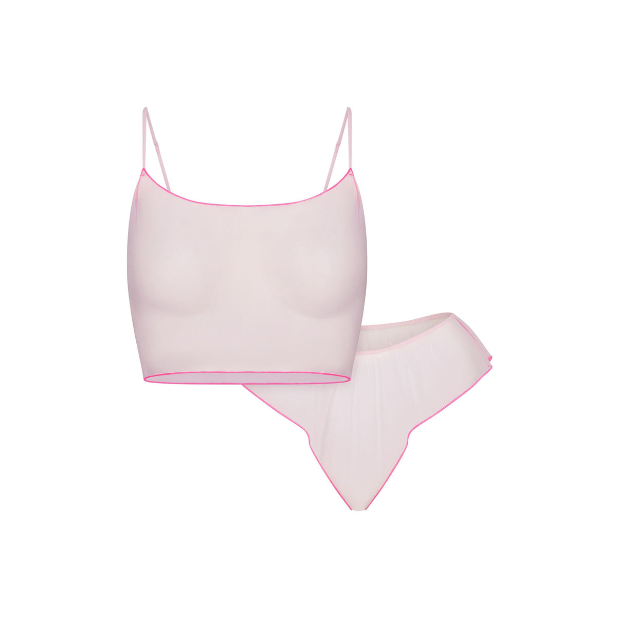 TULLE CAMI AND BRIEF SET | CHERRY BLOSSOM CONTRAST