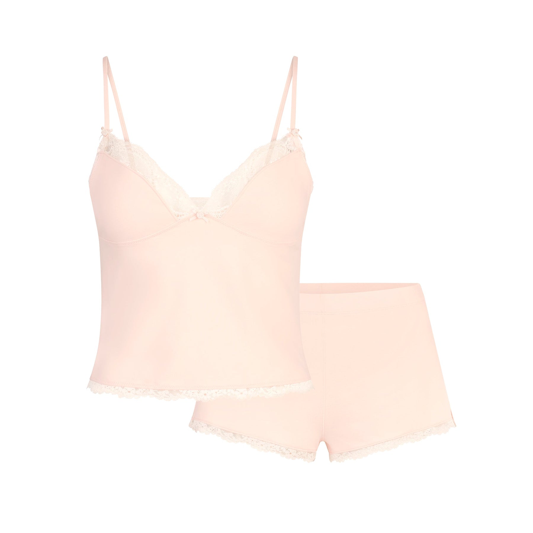 COTTON JERSEY LACE CAMI AND SHORT SET | PRIMROSE