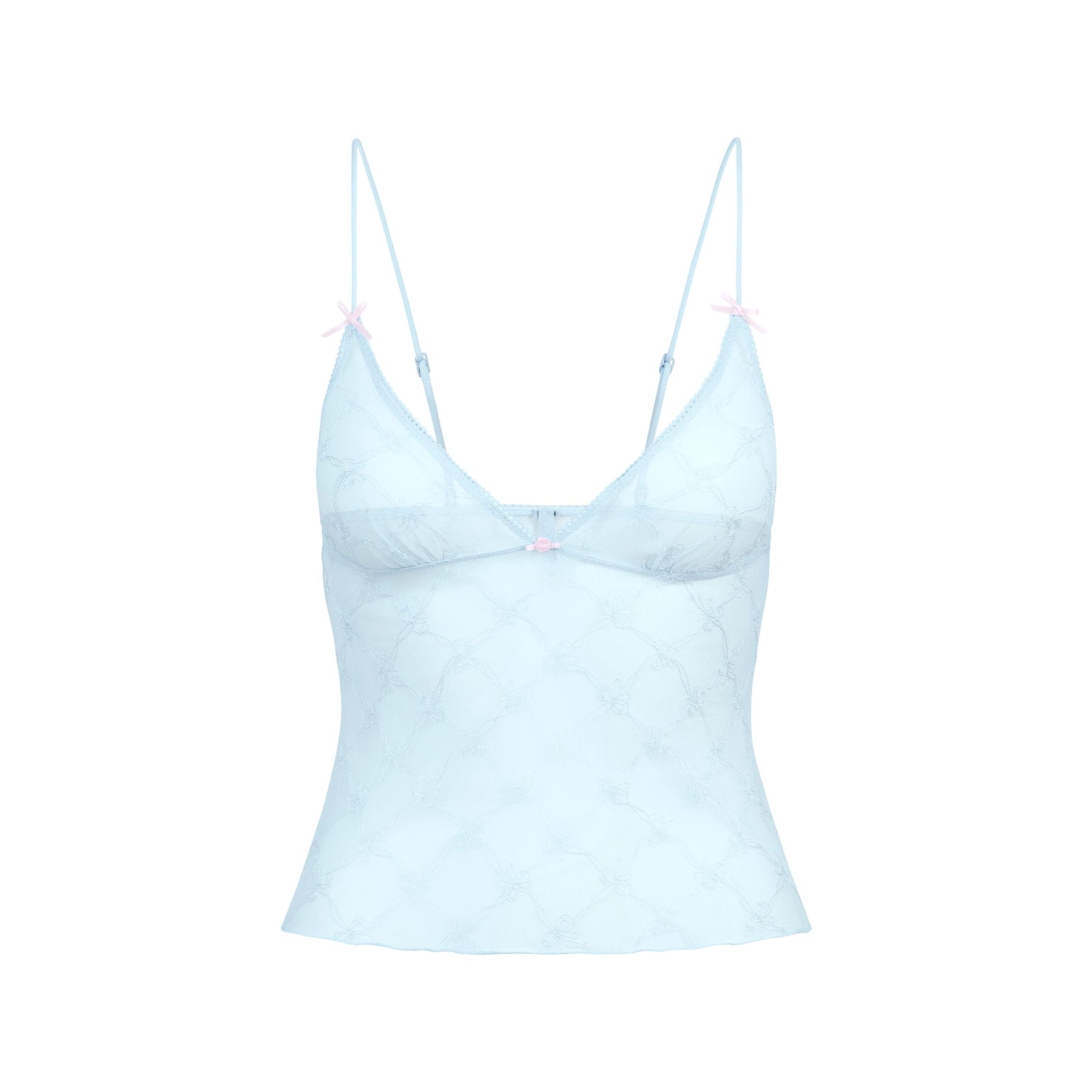 SPRING INTIMATES TRIANGLE CAMI | POWDER BLUE BOW TULLE