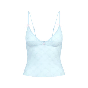 SPRING INTIMATES TRIANGLE CAMI | POWDER BLUE BOW TULLE