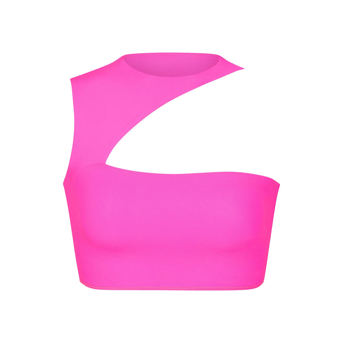 FITS EVERYBODY CUT OUT SUPER CROPPED TOP | NEON PINK