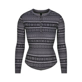 LOGO PLUSH POINTELLE LONG SLEEVE HENLEY | ONYX MIRROR FAIR ISLE