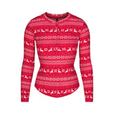 LOGO PLUSH POINTELLE LONG SLEEVE HENLEY | RED DEER FAIR ISLE