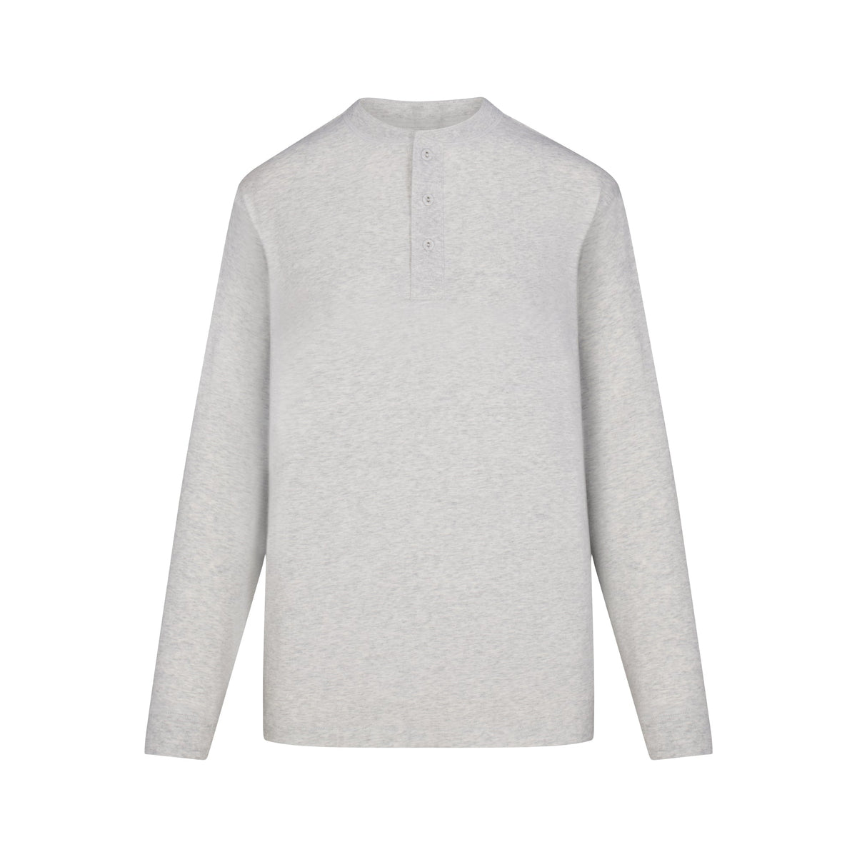 BOYFRIEND LONG SLEEVE HENLEY | LIGHT HEATHER GREY