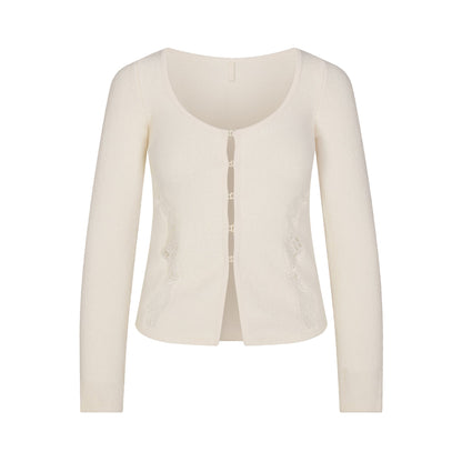 Lace Knit Long Sleeve Cardigan