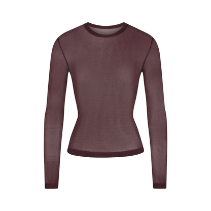 Slinky Knit Crew Neck Long Sleeve Top