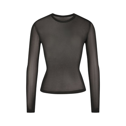 Slinky Knit Crew Neck Long Sleeve Top