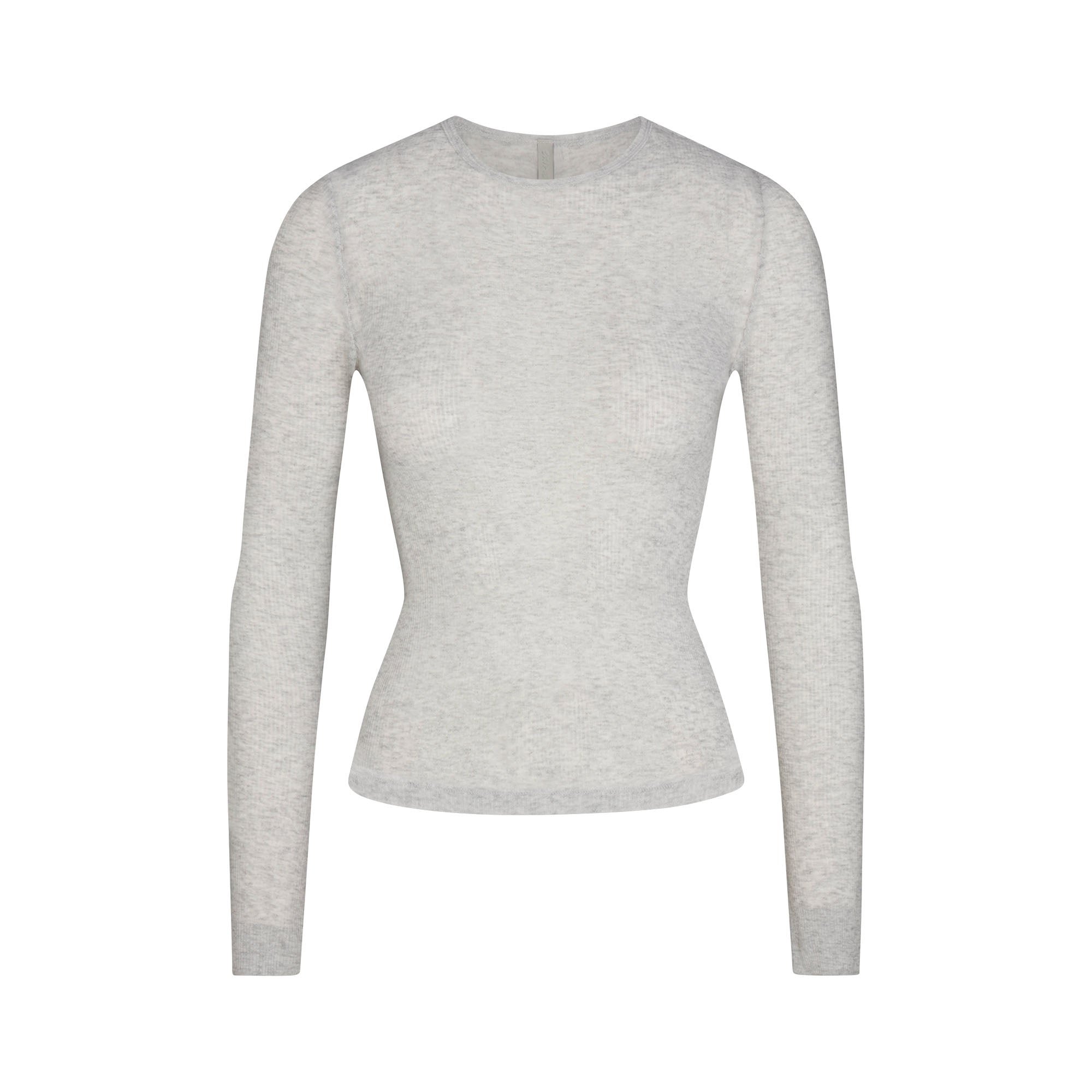 Sheer Rib Long Sleeve Top