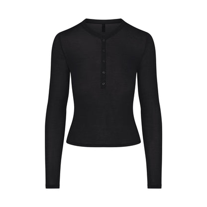 Sheer Modal Crewneck Henley