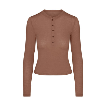 Sheer Modal Crewneck Henley