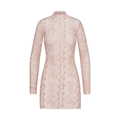 MILKY SHEER TUNIC | ROSE PASTEL SNAKE PRINT