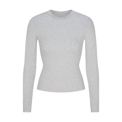 Cotton Rib Long Sleeve T-shirt