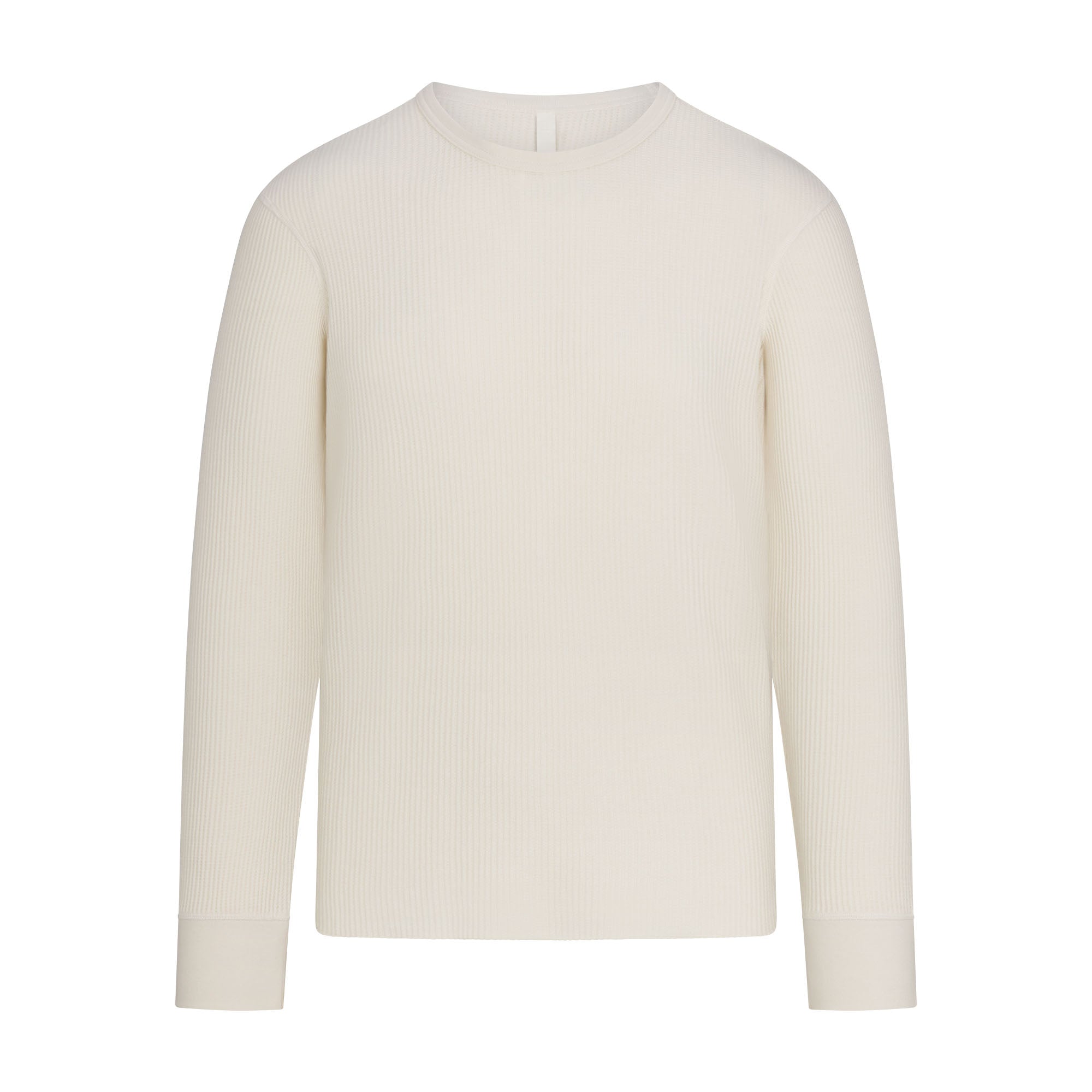 WAFFLE MENS CLASSIC LONG SLEEVE T-SHIRT | ECRU