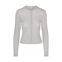 Sheer Modal Cardigan with Covered Buttons