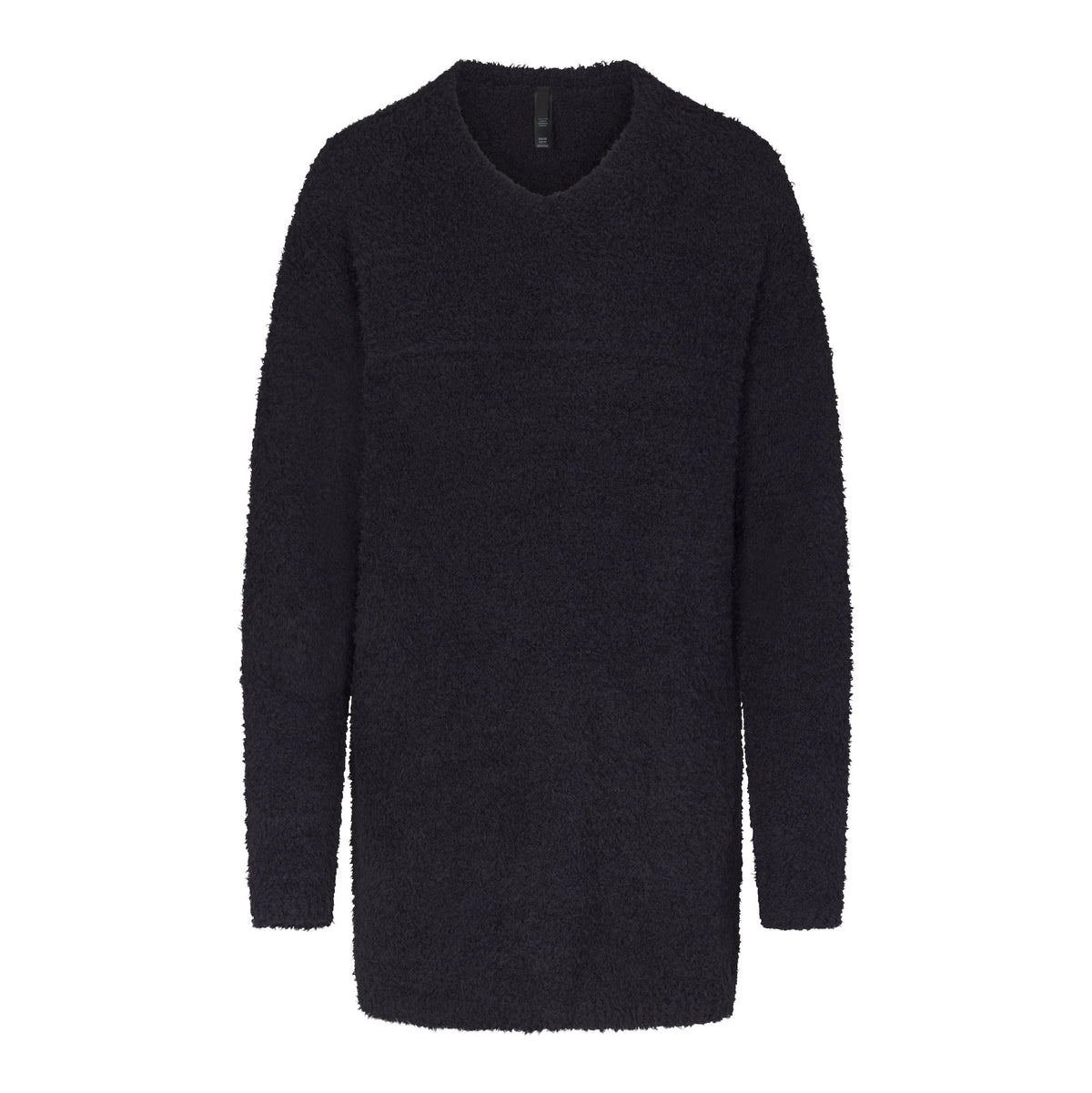 COZY KNIT V NECK MINI DRESS | ONYX