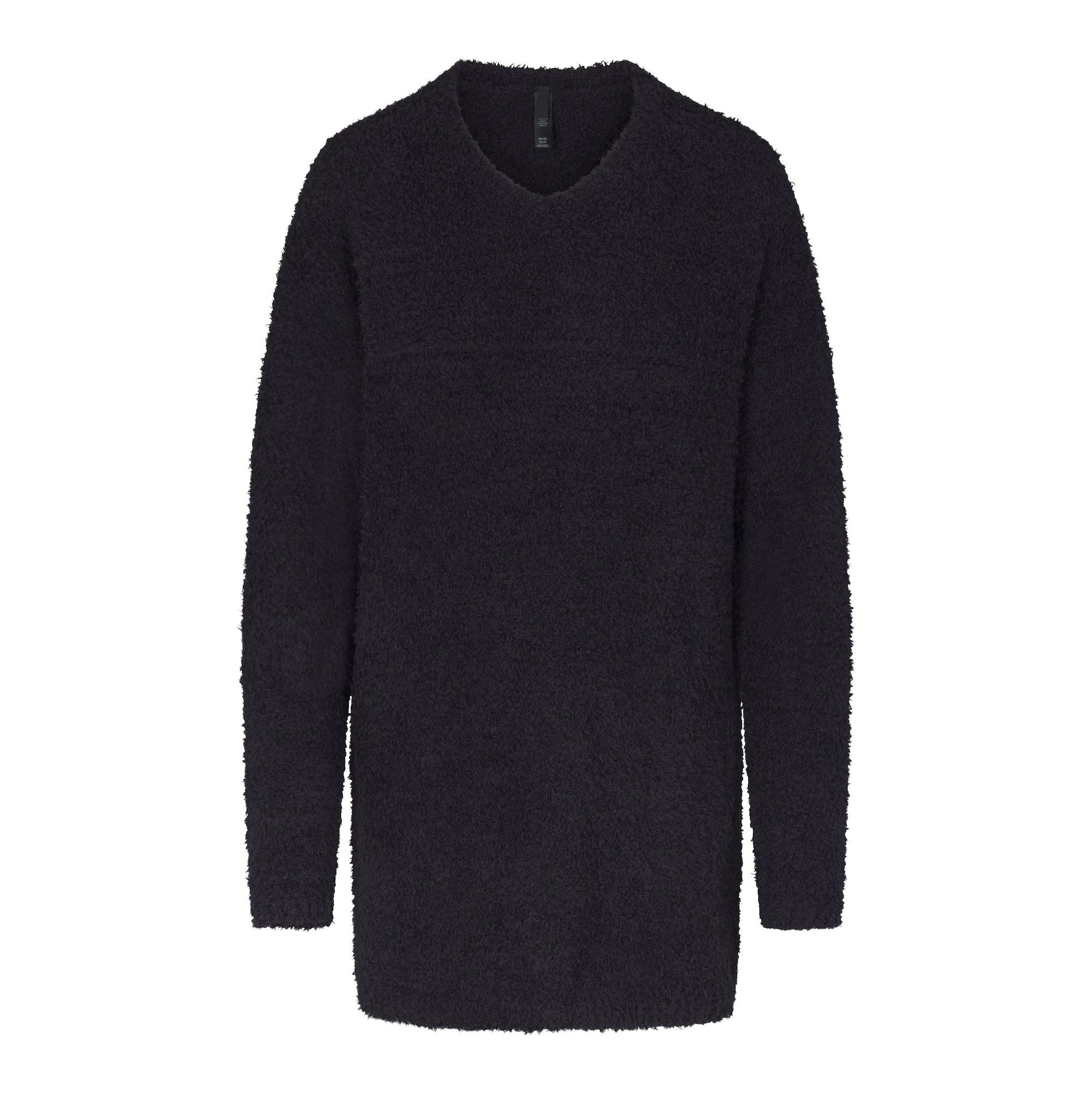 COZY KNIT V NECK MINI DRESS | ONYX
