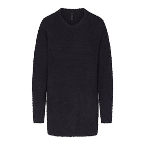 COZY KNIT V NECK MINI DRESS | ONYX