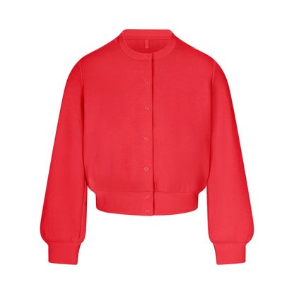 Cotton Fleece Shrunken Cardigan