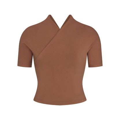 Cotton Jersey Wrap Top