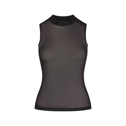 Slinky Knit Mock Neck Tank