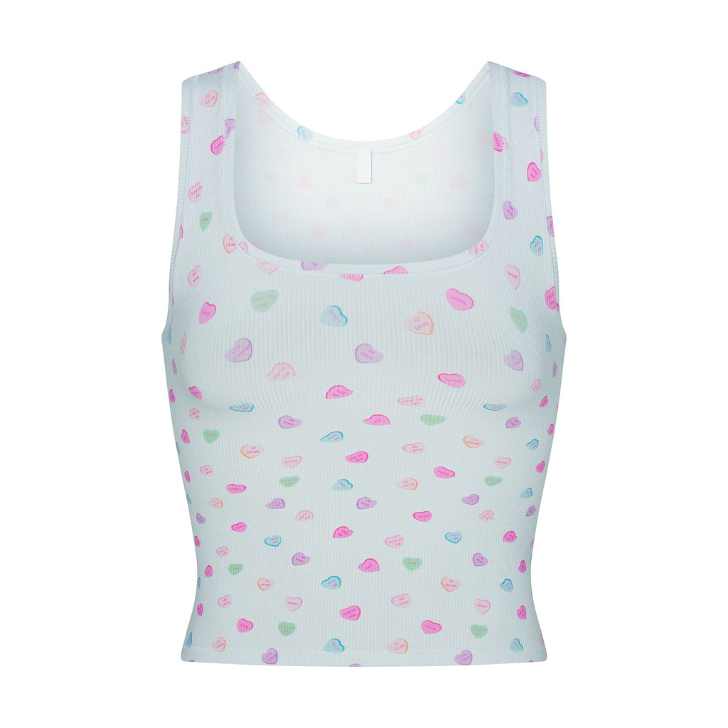 SOFT LOUNGE TANK | CLOUD CANDY HEART PRINT