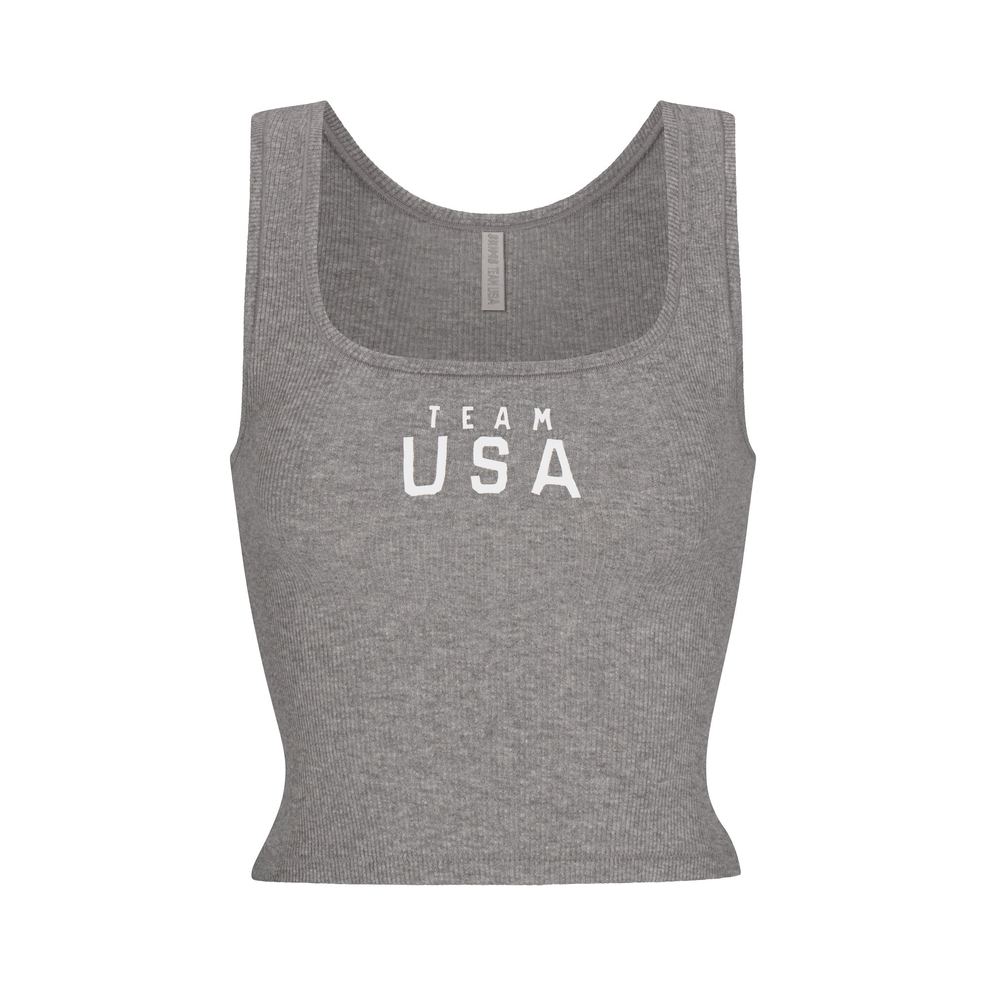 SKIMS FOR TEAM USA COTTON RIB OLYMPIC TANK | HEATHER GREY