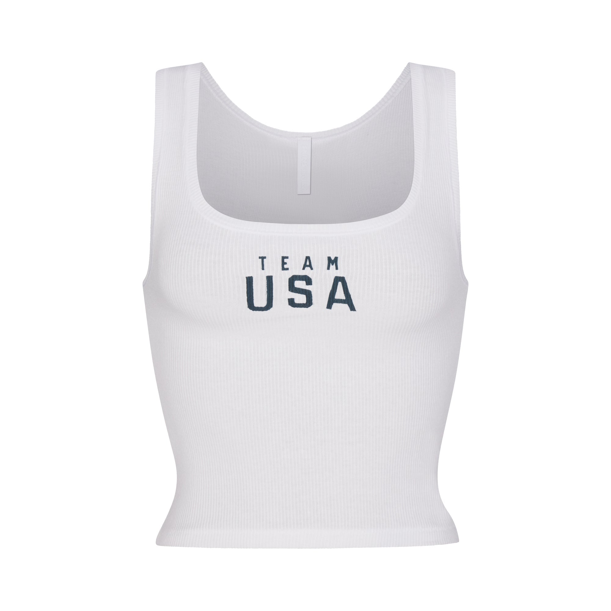 SKIMS FOR TEAM USA COTTON RIB OLYMPIC TANK | WHITE